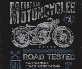 Motorcycle retro posters creative vector graphics 09