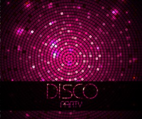 Neon disco music party flyers design vector 04