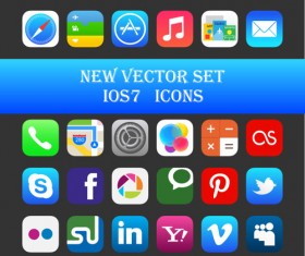 Original design IOS7 media icons vector