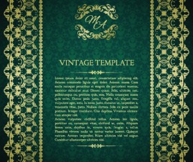 Ornate vintage template background vector 01