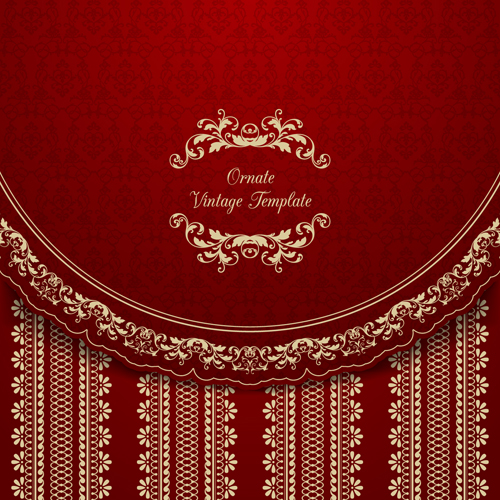 Ornate vintage template background vector 03