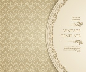 Ornate vintage template background vector 04