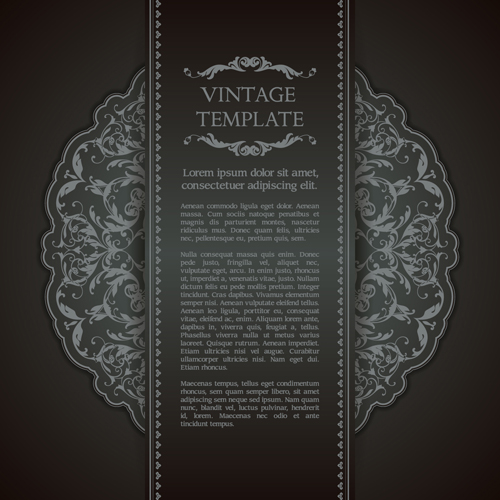 Ornate vintage template background vector 05