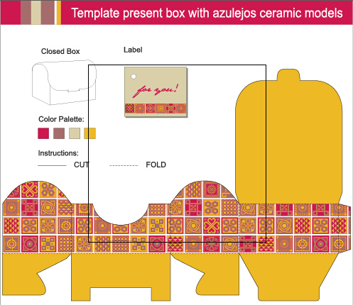 Package present box models vector graphics 03