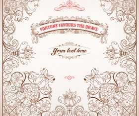 Peacock with floral decorative vector background