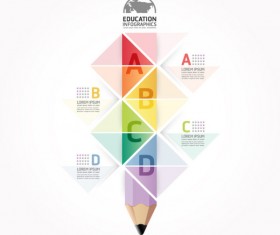 Pencil with business infographics design vector
