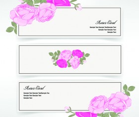 Pink rose banner vector material 01