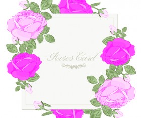 Pink rose with card vector design graphic 01
