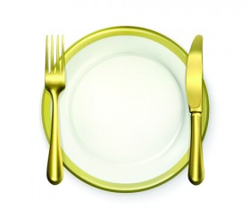 Plate and cutlery creative vector set 03