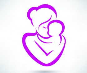 Pregnacy abstract design vector 02