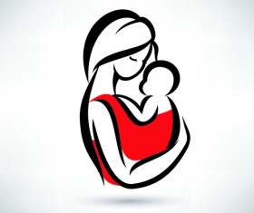 Pregnacy abstract design vector 03