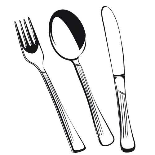 Realistic kitchen cutlery design vector graphics 01