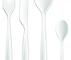 Realistic kitchen cutlery design vector graphics 10