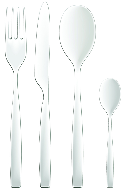 Realistic kitchen cutlery design vector graphics 10
