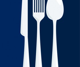 Realistic kitchen cutlery design vector graphics 11