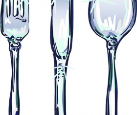 Realistic kitchen cutlery design vector graphics 13