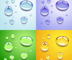 Realistic water drop vector background material 03
