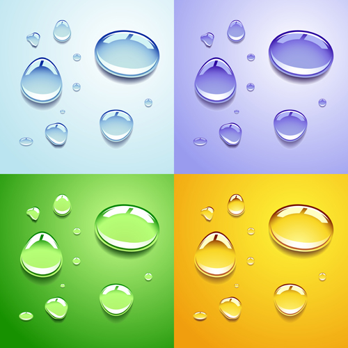 Realistic water drop vector background material 03