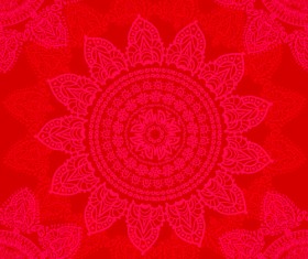 Red round floral vector seamless pattern