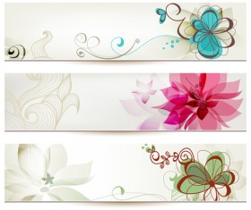 Refreshing banner with floral vector design 01