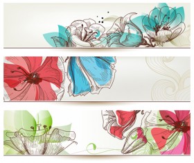 Refreshing banner with floral vector design 02