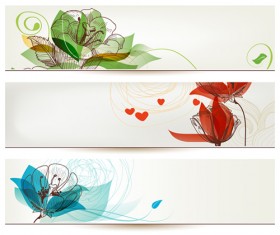 Refreshing banner with floral vector design 03