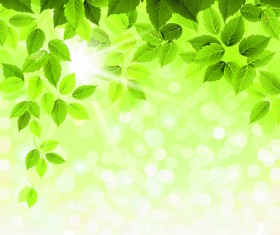 Refreshing green leaves background vector 03