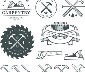 Retro labels and emblems set vector material 04