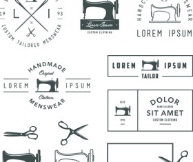 Retro labels and emblems set vector material 05