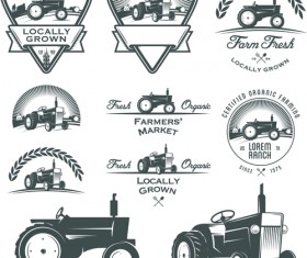 Retro labels and emblems set vector material 07