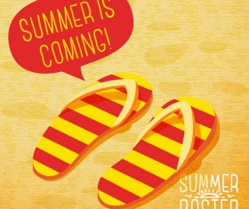 Retro summer advertising poster vector set 01