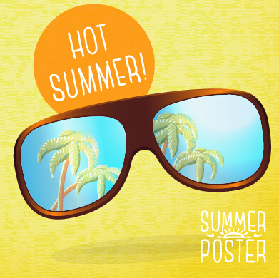 Retro summer advertising poster vector set 03
