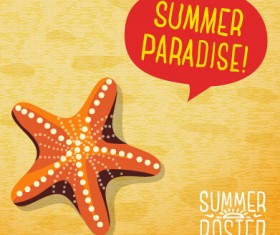 Retro summer advertising poster vector set 05