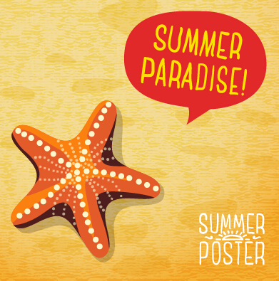 Retro summer advertising poster vector set 05