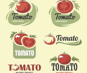 Retro tomato logos creative design vector
