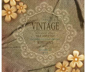 Romantic vintage cards with love vector 02