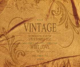 Romantic vintage cards with love vector 03