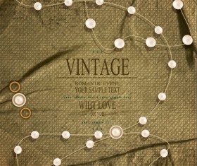 Romantic vintage cards with love vector 04