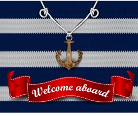 Sea elements and knitting background vector 01