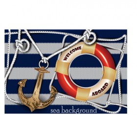 Sea elements and knitting background vector 02