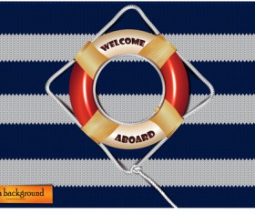 Sea elements and knitting background vector 04