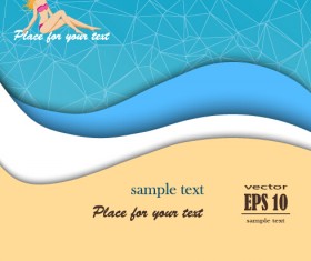 Sexy girl with wave background vector