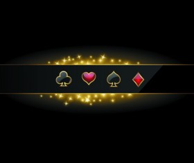 Shiny casino elements background vector 01