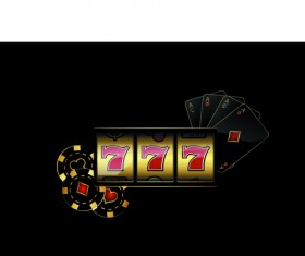 Shiny casino elements background vector 02