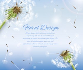 Shiny dandelion vector backgrounds material 02