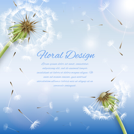 Shiny dandelion vector backgrounds material 02