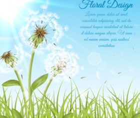 Shiny dandelion vector backgrounds material 03