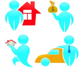 Shiny people logos and symbol vector graphics 01