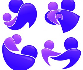 Shiny people logos and symbol vector graphics 05