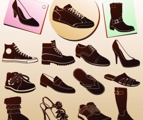 Shoes tags and shoes vector material